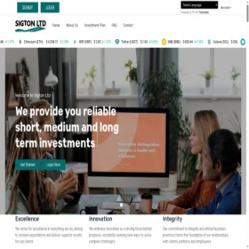 Скриншот главной страницы сайта sigtonltd.com