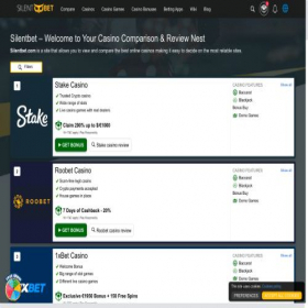 Скриншот главной страницы сайта silentbet.com