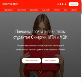 Скриншот главной страницы сайта sinergia-test.ru