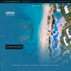 Скриншот главной страницы сайта sirenishotels.com