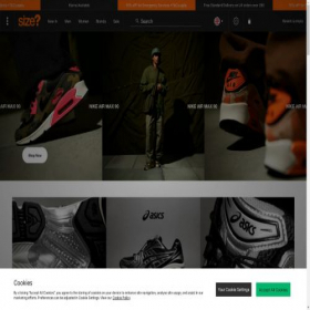 Скриншот главной страницы сайта size.co.uk