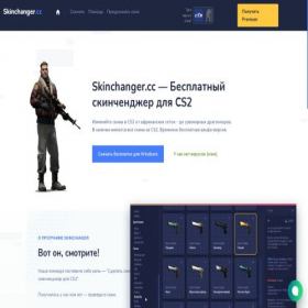 Скриншот главной страницы сайта skinchanger.cc