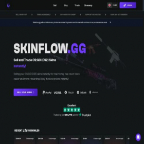 Скриншот главной страницы сайта skinflow.gg