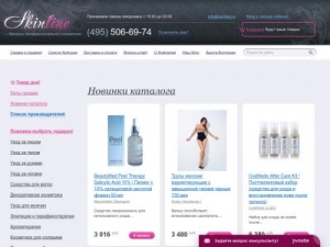 Скриншот главной страницы сайта skinline.ru