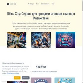 Скриншот главной страницы сайта skins.city