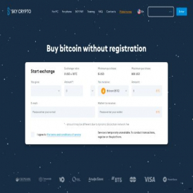Скриншот главной страницы сайта skycrypto.net
