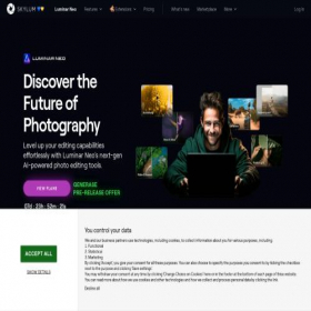Скриншот главной страницы сайта skylum.com