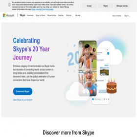 Скриншот главной страницы сайта skype.com