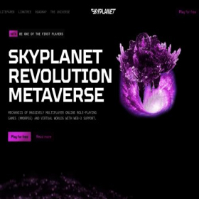 Скриншот главной страницы сайта skyplanet.io