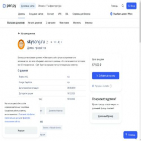 Скриншот главной страницы сайта skysong.ru
