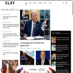Скриншот главной страницы сайта slaynews.com