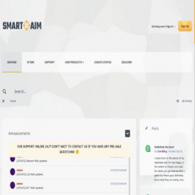 Скриншот главной страницы сайта smartaim.cc