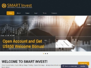 Скриншот главной страницы сайта smartinvest.cash