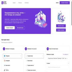 Скриншот главной страницы сайта smmscore.com