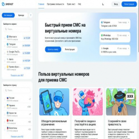 Скриншот главной страницы сайта smsfast.net