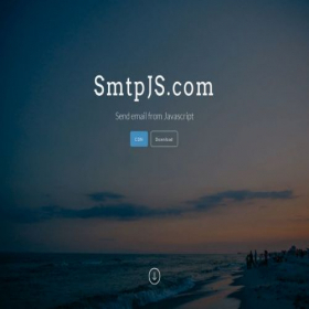 Скриншот главной страницы сайта smtpjs.com