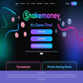 Скриншот главной страницы сайта snakemoney.io
