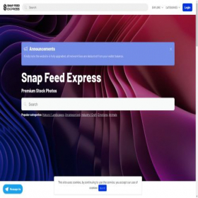 Скриншот главной страницы сайта snapfeedexpress.com