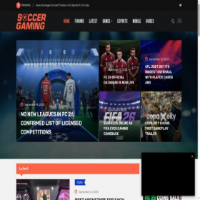 Скриншот главной страницы сайта soccergaming.com