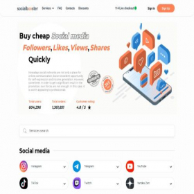 Скриншот главной страницы сайта socialbooster.me