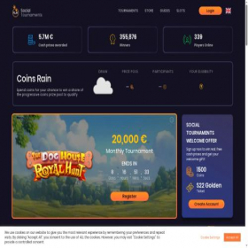 Скриншот главной страницы сайта socialtournaments.com