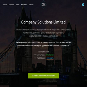 Скриншот главной страницы сайта solutionslimited.ru