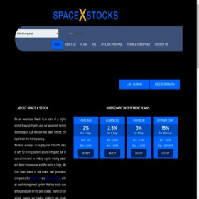 Скриншот главной страницы сайта space-x-stocks.com