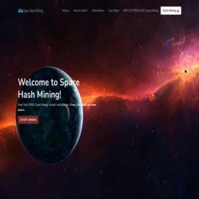 Скриншот главной страницы сайта spacehashmining.com