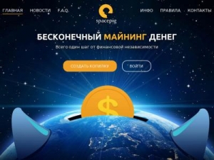 Скриншот главной страницы сайта spacepig.biz