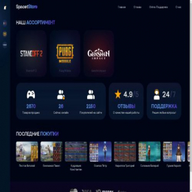 Скриншот главной страницы сайта spacet.store