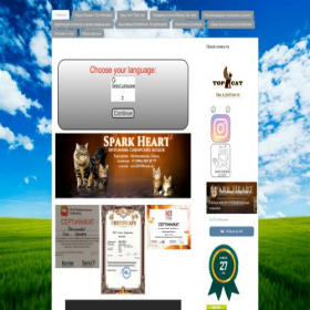 Скриншот главной страницы сайта sparkheart.jimdo.com