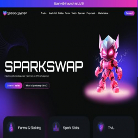 Скриншот главной страницы сайта sparkswap.xyz