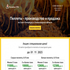 Скриншот главной страницы сайта spb-pellets.ru