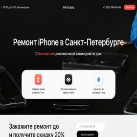 Скриншот главной страницы сайта spbimolodets.com