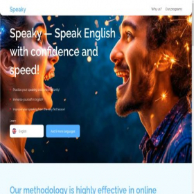 Скриншот главной страницы сайта speaky.online