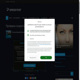 Скриншот главной страницы сайта speedtestt.ru