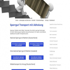 Скриншот главной страницы сайта sperrgut-transport.com