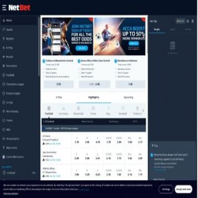 Скриншот главной страницы сайта sport.netbet.com