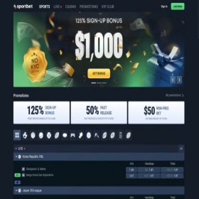 Скриншот главной страницы сайта sportbet.one