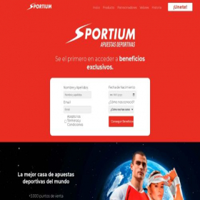 Скриншот главной страницы сайта sportium.com