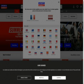 Скриншот главной страницы сайта sportsdirect.lv