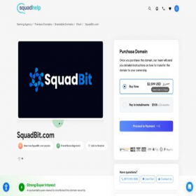 Скриншот главной страницы сайта squadbit.com