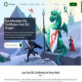 Скриншот главной страницы сайта ssldragon.com