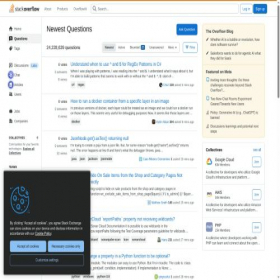 Скриншот главной страницы сайта stackoverflow.com