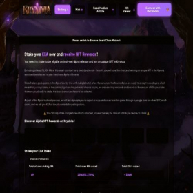 Скриншот главной страницы сайта staking.kryxivia.io