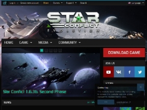 Скриншот главной страницы сайта star-conflict.com