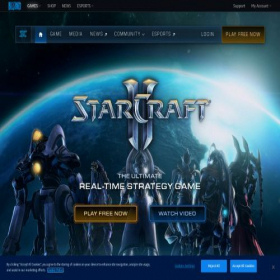 Скриншот главной страницы сайта starcraft2.blizzard.com