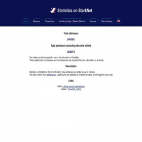 Скриншот главной страницы сайта starkstats.xyz