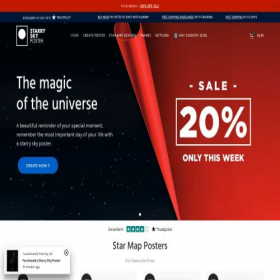 Скриншот главной страницы сайта starryskyposter.com
