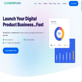 Скриншот главной страницы сайта startupflows.com